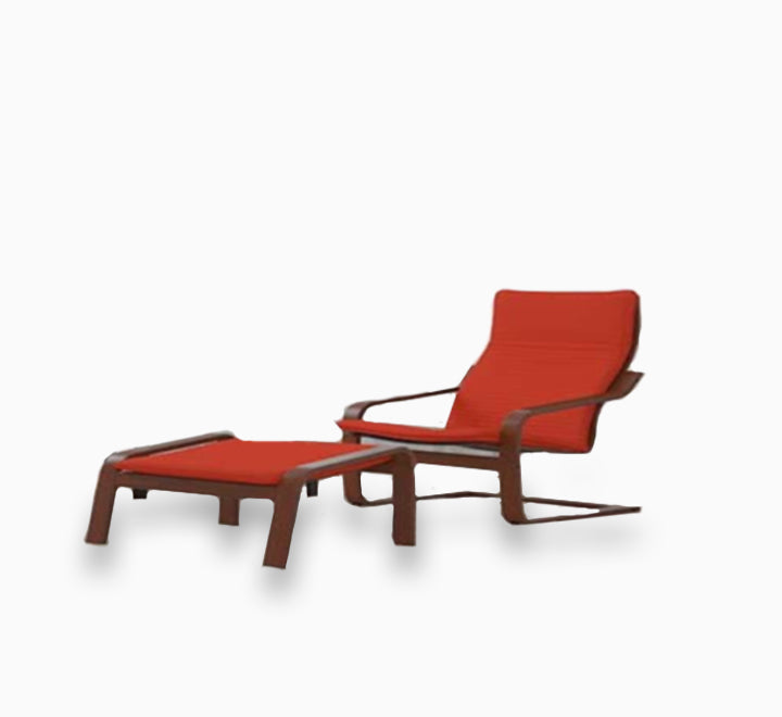 Yulan Poang Armchair with ottoman and Footstool Set
