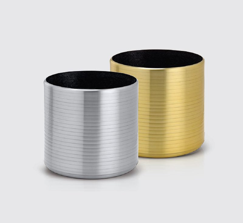 Cylindro “Aluminium” Ribbed Pot