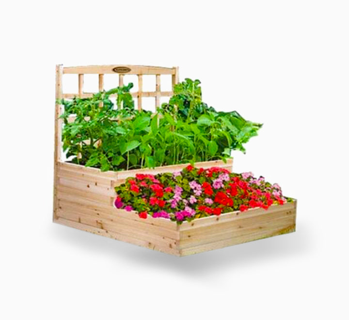 Wooden Two Steps Garden Planter Box “Ideal for Herbs and Vegetables”